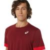 imageASICS Mens MEN COURT Short Sleeve TOP Tennis TopBeet JuiceClassic Red