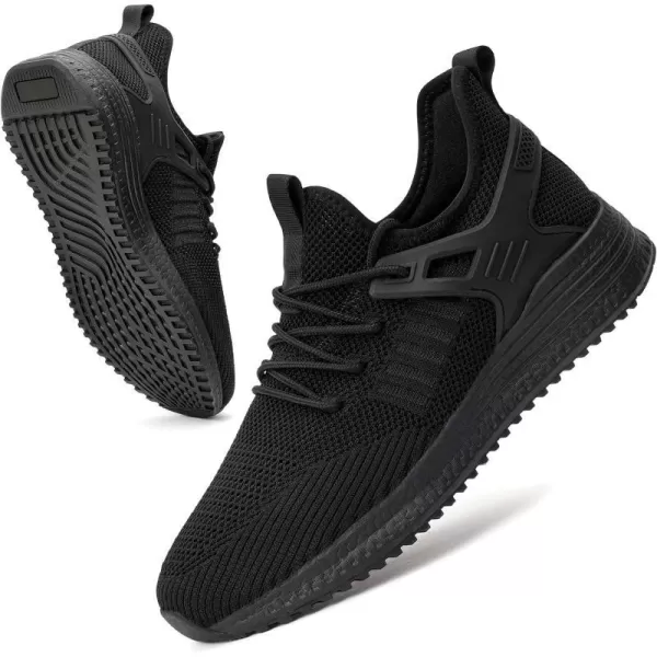 imageSDolphin Mens Running Shoes Sneakers  Tennis Workout Walking Gym Athletic Rubber Sole Breathable Comfortable Non Slip Fashion ShoesAall Black