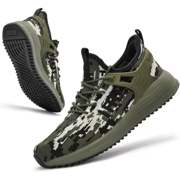 imageSDolphin Mens Running Shoes Sneakers  Tennis Workout Walking Gym Athletic Rubber Sole Breathable Comfortable Non Slip Fashion ShoesCamouflage Green