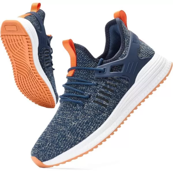 imageSDolphin Mens Running Shoes Sneakers  Tennis Workout Walking Gym Athletic Rubber Sole Breathable Comfortable Non Slip Fashion ShoesIblueOrange