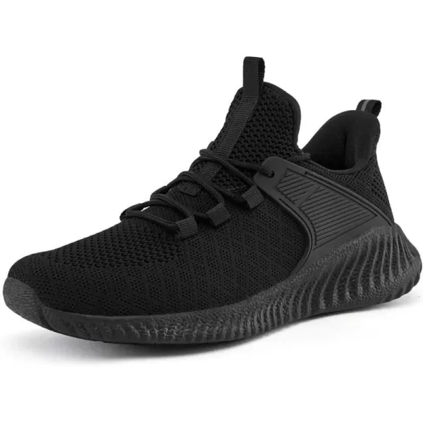 imageWomens Workout Running Shoes  Breathable Comfortable Lightweight Shoes Tennis Sneakers for Walking Gym WorkAllblack