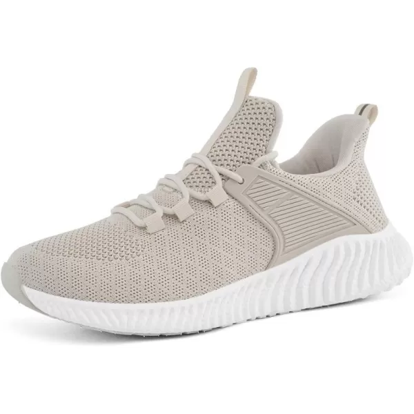 imageWomens Workout Running Shoes  Breathable Comfortable Lightweight Shoes Tennis Sneakers for Walking Gym WorkBeige