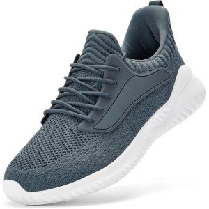 imageSDolphin Walking Shoes Mens Sneakers  Slip on Memory Foam Tennis Running Shoes for Athletic Workout Gym Jogging Lightweight Breathable Casual Sneakers2dark Grey
