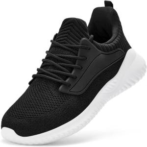 imageSDolphin Walking Shoes Mens Sneakers  Slip on Memory Foam Tennis Running Shoes for Athletic Workout Gym Jogging Lightweight Breathable Casual Sneakers2black White
