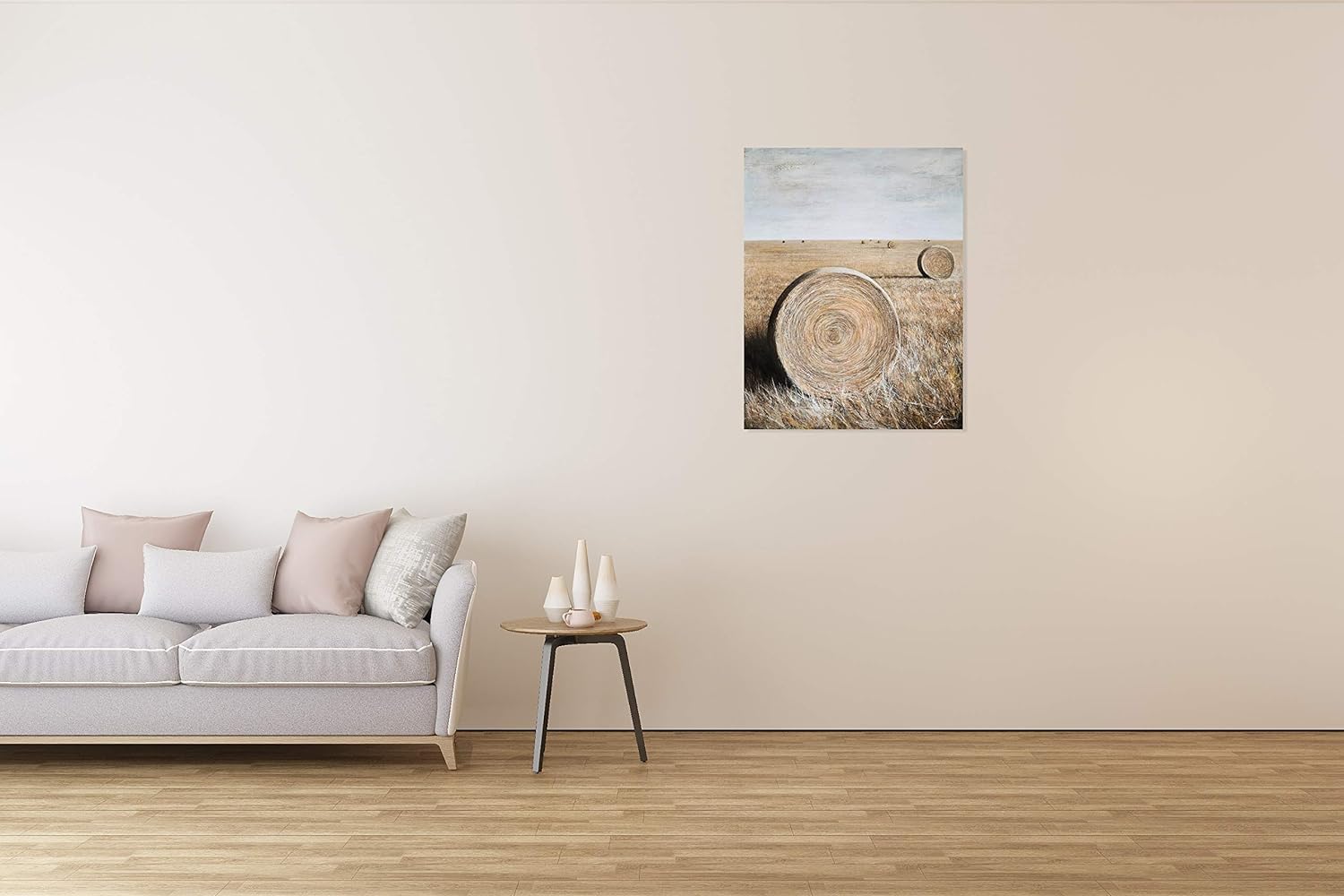 Yihui Arts Rustic Wall Decor Old Barn Canvas Wall Art Hand Painted Vintage Farmhouse Painting Pictures for Living Room