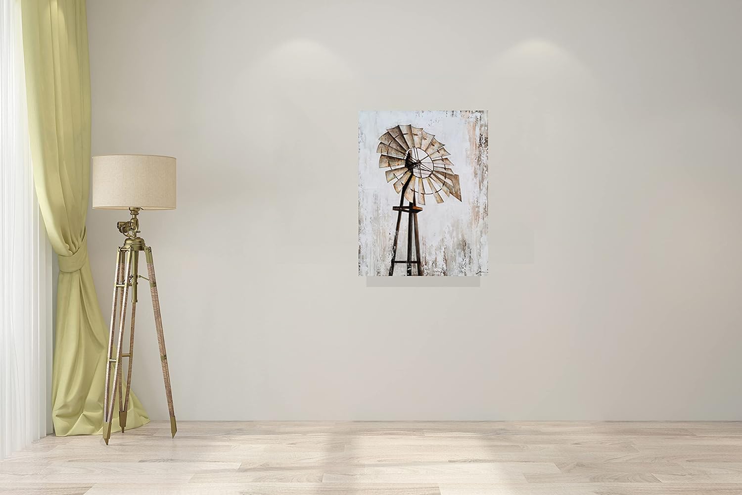 Yihui Arts Rustic Wall Decor Old Barn Canvas Wall Art Hand Painted Vintage Farmhouse Painting Pictures for Living Room
