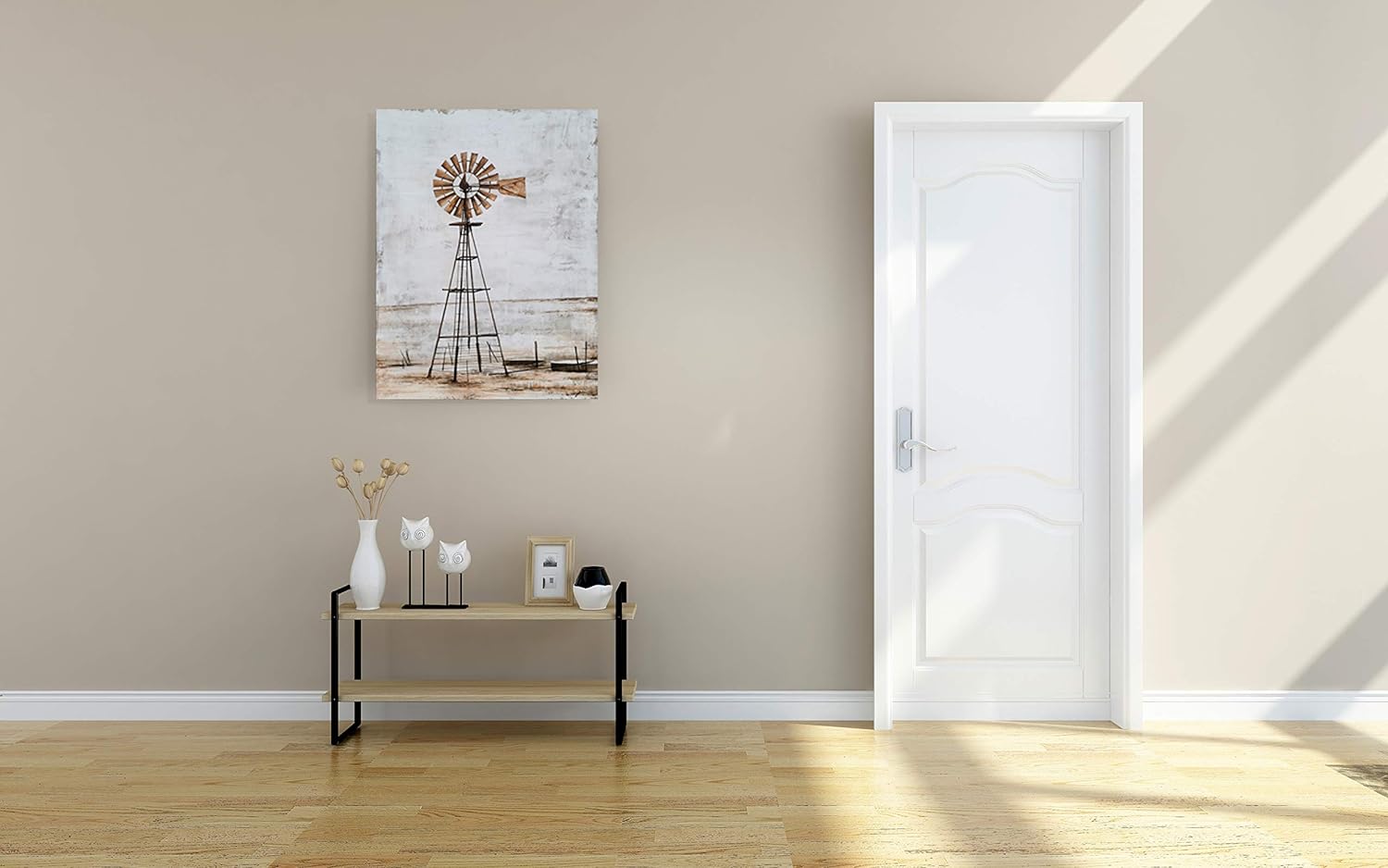 Yihui Arts Rustic Wall Decor Old Barn Canvas Wall Art Hand Painted Vintage Farmhouse Painting Pictures for Living Room
