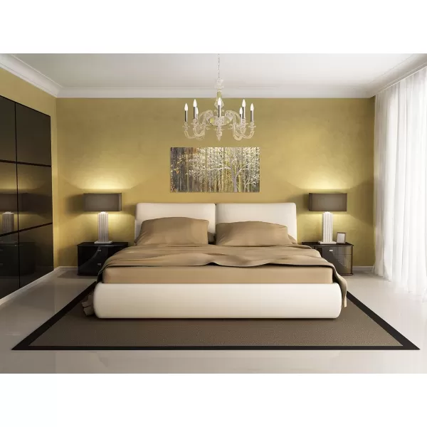 Yihui Arts 3D Silver Tree Metal Wall Art Hand Grind on Aluminum Brown Rustic Pictures in 5 Panel Modern Artwork for Living Room Bedroom Decoration 