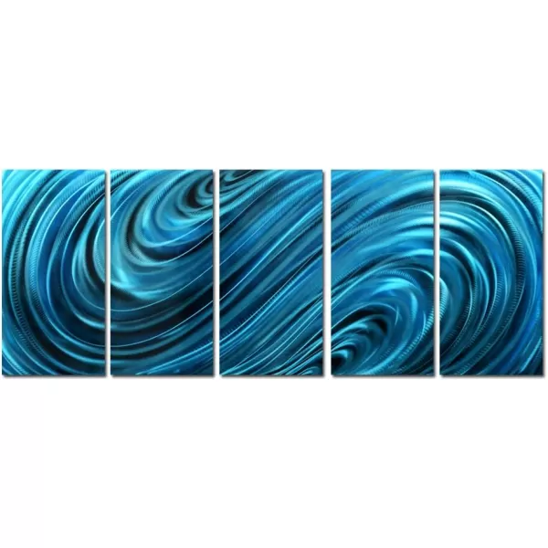 Yihui Arts Abstract Metal Wall Art for Living Room Hand Grind on Aluminum 3D Artwork Modern Pictures for Bedroom Dinning Decor 
