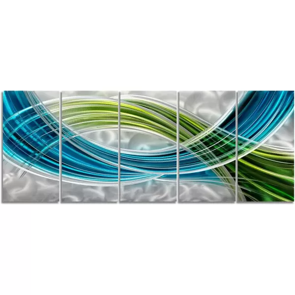 Yihui Arts Abstract Metal Wall Art for Living Room Hand Grind on Aluminum 3D Artwork Modern Pictures for Bedroom Dinning Decor 