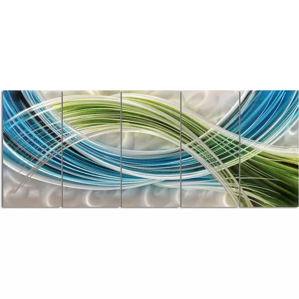 Yihui Arts Abstract Metal Wall Art for Living Room Hand Grind on Aluminum 3D Artwork Modern Pictures for Bedroom Dinning Decor 