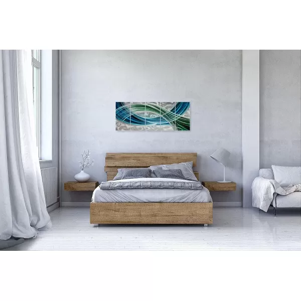 Yihui Arts Abstract Metal Wall Art for Living Room Hand Grind on Aluminum 3D Artwork Modern Pictures for Bedroom Dinning Decor 