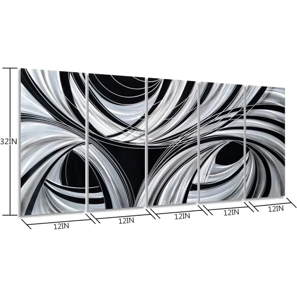Yihui Arts Abstract Metal Wall Art for Living Room Hand Grind on Aluminum 3D Artwork Modern Pictures for Bedroom Dinning Decor 