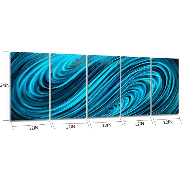 Yihui Arts Abstract Metal Wall Art for Living Room Hand Grind on Aluminum 3D Artwork Modern Pictures for Bedroom Dinning Decor 