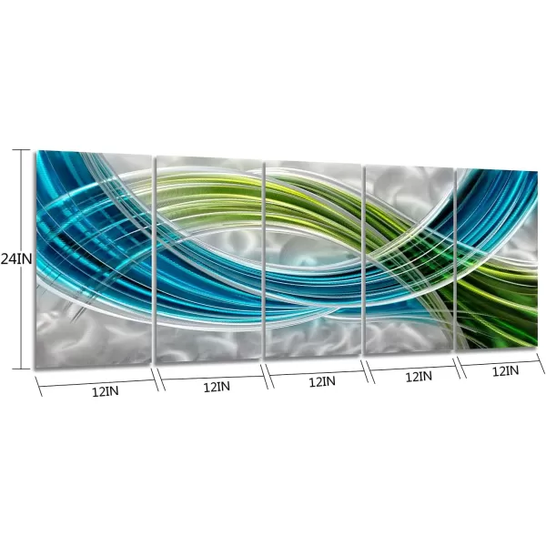Yihui Arts Abstract Metal Wall Art for Living Room Hand Grind on Aluminum 3D Artwork Modern Pictures for Bedroom Dinning Decor 
