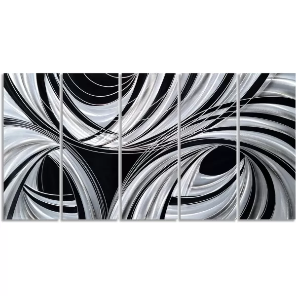 Yihui Arts Abstract Metal Wall Art for Living Room Hand Grind on Aluminum 3D Artwork Modern Pictures for Bedroom Dinning Decor 