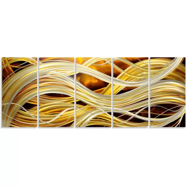 Yihui Arts Abstract Metal Wall Art for Living Room Hand Grind on Aluminum 3D Artwork Modern Pictures for Bedroom Dinning Decor 