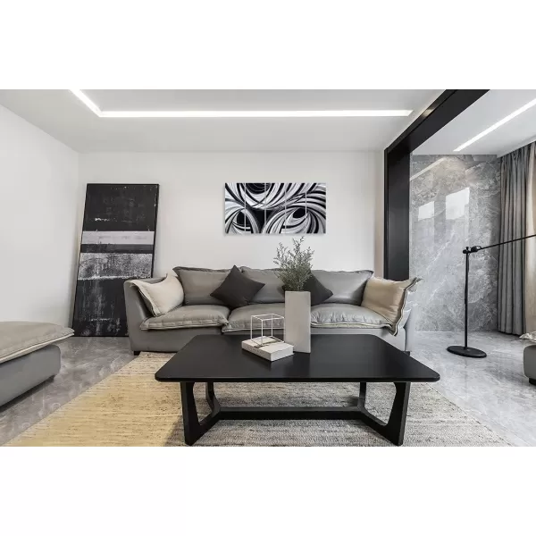 Yihui Arts Abstract Metal Wall Art for Living Room Hand Grind on Aluminum 3D Artwork Modern Pictures for Bedroom Dinning Decor 