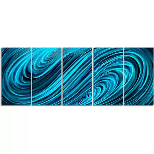 Yihui Arts Abstract Metal Wall Art for Living Room Hand Grind on Aluminum 3D Artwork Modern Pictures for Bedroom Dinning Decor 
