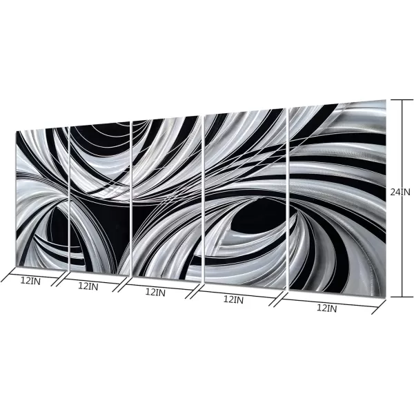 Yihui Arts Abstract Metal Wall Art for Living Room Hand Grind on Aluminum 3D Artwork Modern Pictures for Bedroom Dinning Decor 