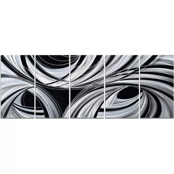 Yihui Arts Abstract Metal Wall Art for Living Room Hand Grind on Aluminum 3D Artwork Modern Pictures for Bedroom Dinning Decor 