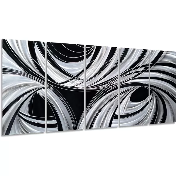 Yihui Arts Abstract Metal Wall Art for Living Room Hand Grind on Aluminum 3D Artwork Modern Pictures for Bedroom Dinning Decor 