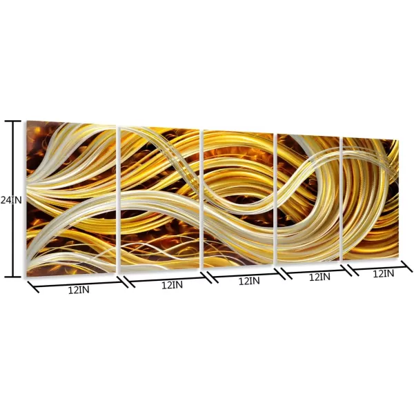 Yihui Arts Abstract Metal Wall Art for Living Room Hand Grind on Aluminum 3D Artwork Modern Pictures for Bedroom Dinning Decor 
