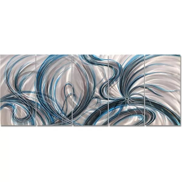 Yihui Arts Abstract Metal Wall Art for Living Room Hand Grind on Aluminum 3D Artwork Modern Pictures for Bedroom Dinning Decor 
