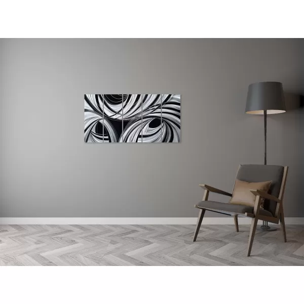 Yihui Arts Abstract Metal Wall Art for Living Room Hand Grind on Aluminum 3D Artwork Modern Pictures for Bedroom Dinning Decor 