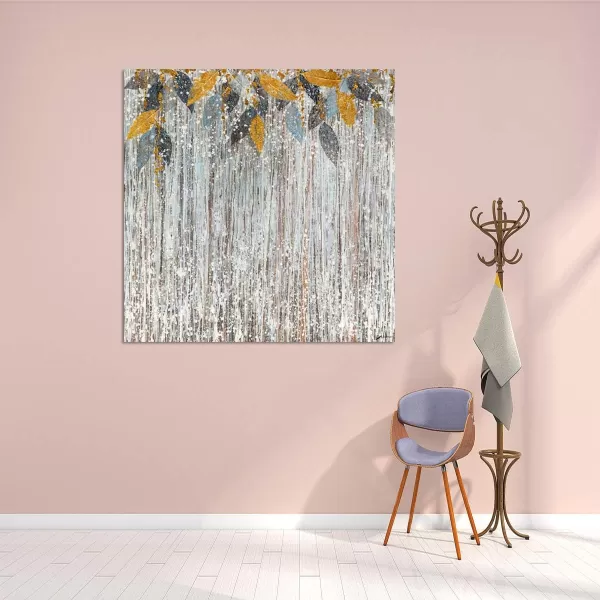 Yihui Arts Birch Tree Canvas Wall Art Hand Painted Modern Elegant Forest Pictures Blue Artwork for Living Room Bedroom Decoration 