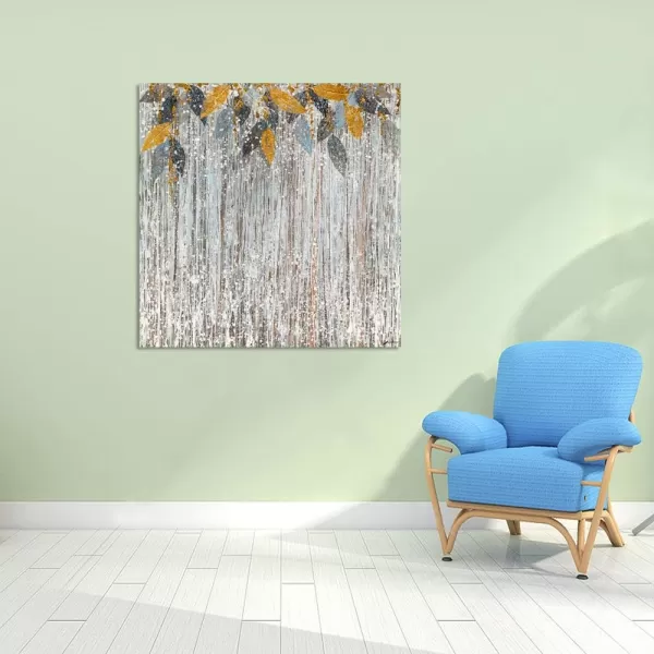 Yihui Arts Birch Tree Canvas Wall Art Hand Painted Modern Elegant Forest Pictures Blue Artwork for Living Room Bedroom Decoration 