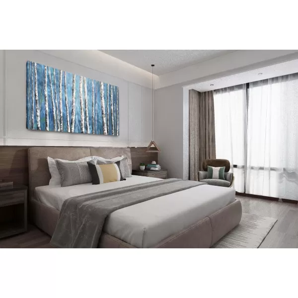 Yihui Arts Birch Tree Canvas Wall Art With Textured and Gold Foil Modern Abstract Forest Paintings Contemporary Landscape Pictures Large Artwork for Living Room Bedroom Dinning Room Decor