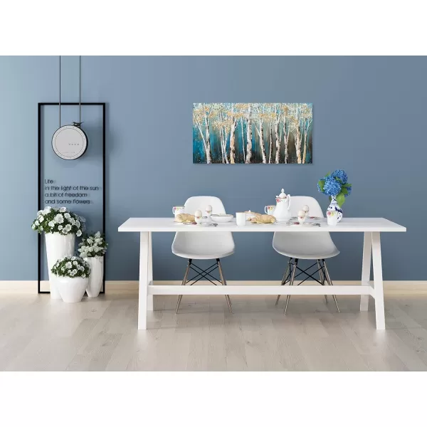 Yihui Arts Birch Tree Canvas Wall Art With Textured and Gold Foil Modern Abstract Forest Paintings Contemporary Landscape Pictures Large Artwork for Living Room Bedroom Dinning Room Decor