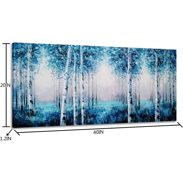 Yihui Arts Birch Tree Canvas Wall Art With Textured and Gold Foil Modern Abstract Forest Paintings Contemporary Landscape Pictures Large Artwork for Living Room Bedroom Dinning Room Decor