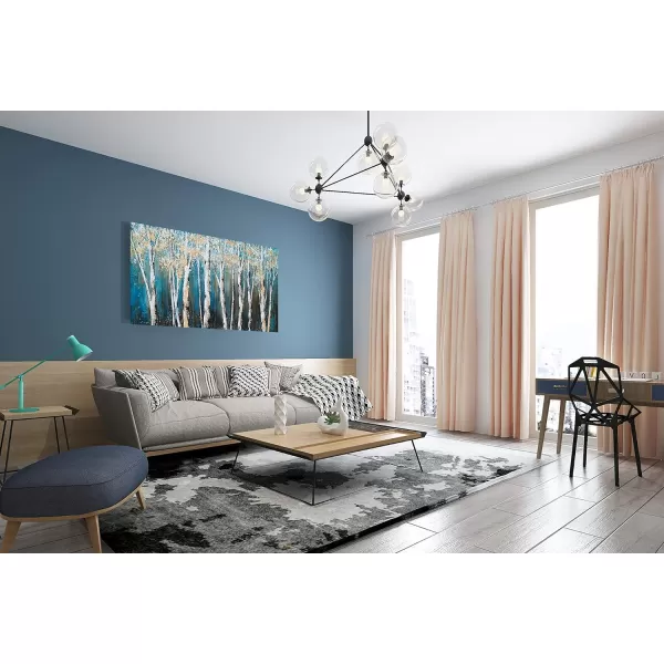 Yihui Arts Birch Tree Canvas Wall Art With Textured and Gold Foil Modern Abstract Forest Paintings Contemporary Landscape Pictures Large Artwork for Living Room Bedroom Dinning Room Decor