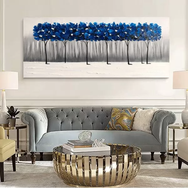 Yihui Arts Birch Tree Canvas Wall Art With Textured and Gold Foil Modern Abstract Forest Paintings Contemporary Landscape Pictures Large Artwork for Living Room Bedroom Dinning Room Decor