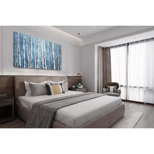Yihui Arts Birch Tree Canvas Wall Art With Textured and Gold Foil Modern Abstract Forest Paintings Contemporary Landscape Pictures Large Artwork for Living Room Bedroom Dinning Room Decor