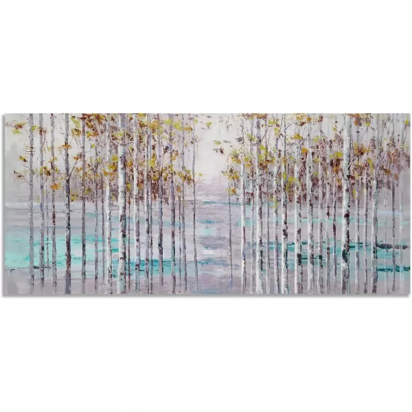 Yihui Arts Birch Tree Canvas Wall Art With Textured and Gold Foil Modern Abstract Forest Paintings Contemporary Landscape Pictures Large Artwork for Living Room Bedroom Dinning Room Decor