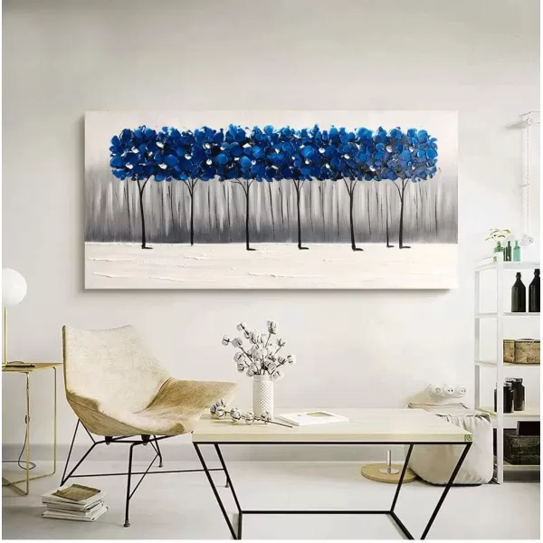 Yihui Arts Birch Tree Canvas Wall Art With Textured and Gold Foil Modern Abstract Forest Paintings Contemporary Landscape Pictures Large Artwork for Living Room Bedroom Dinning Room Decor