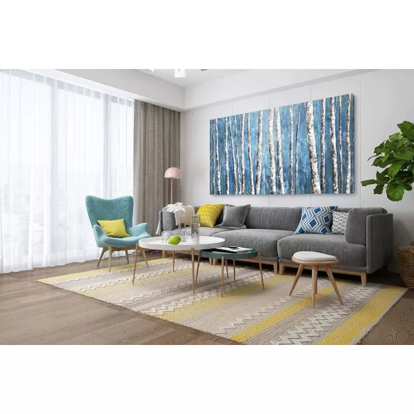 Yihui Arts Birch Tree Canvas Wall Art With Textured and Gold Foil Modern Abstract Forest Paintings Contemporary Landscape Pictures Large Artwork for Living Room Bedroom Dinning Room Decor