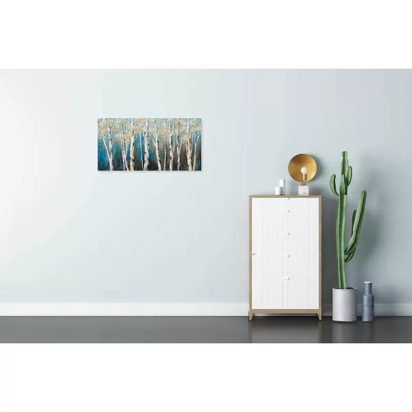 Yihui Arts Birch Tree Canvas Wall Art With Textured and Gold Foil Modern Abstract Forest Paintings Contemporary Landscape Pictures Large Artwork for Living Room Bedroom Dinning Room Decor