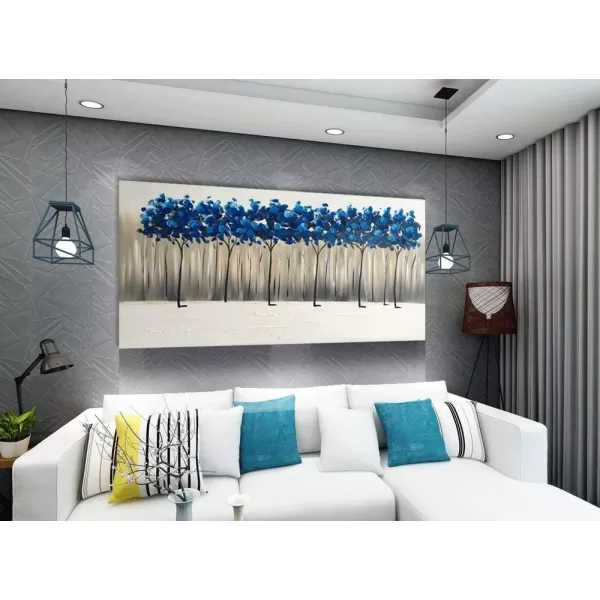 Yihui Arts Birch Tree Canvas Wall Art With Textured and Gold Foil Modern Abstract Forest Paintings Contemporary Landscape Pictures Large Artwork for Living Room Bedroom Dinning Room Decor