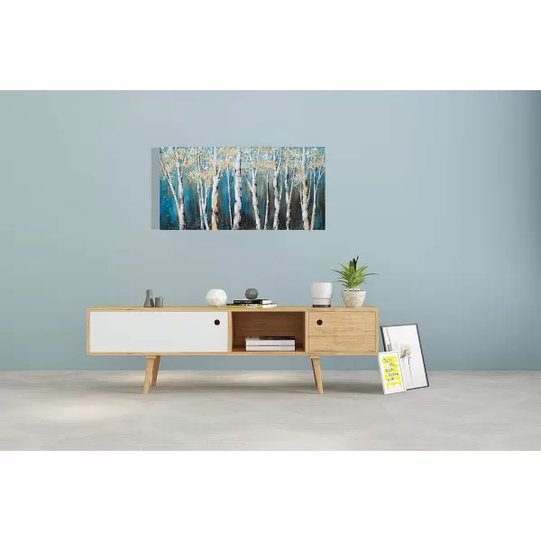 Yihui Arts Birch Tree Canvas Wall Art With Textured and Gold Foil Modern Abstract Forest Paintings Contemporary Landscape Pictures Large Artwork for Living Room Bedroom Dinning Room Decor