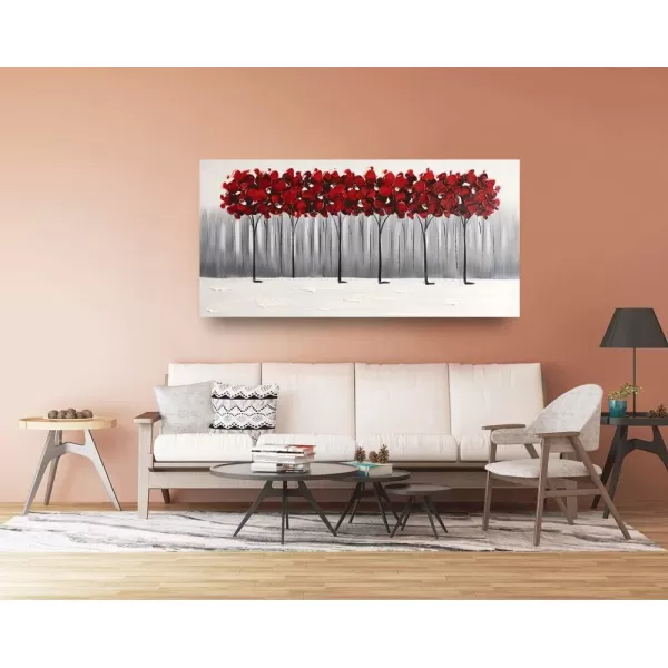 Yihui Arts Birch Tree Canvas Wall Art With Textured and Gold Foil Modern Abstract Forest Paintings Contemporary Landscape Pictures Large Artwork for Living Room Bedroom Dinning Room Decor