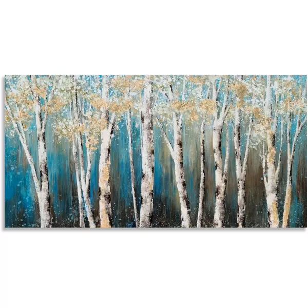 Yihui Arts Birch Tree Canvas Wall Art With Textured and Gold Foil Modern Abstract Forest Paintings Contemporary Landscape Pictures Large Artwork for Living Room Bedroom Dinning Room Decor