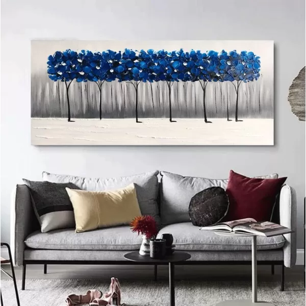 Yihui Arts Birch Tree Canvas Wall Art With Textured and Gold Foil Modern Abstract Forest Paintings Contemporary Landscape Pictures Large Artwork for Living Room Bedroom Dinning Room Decor