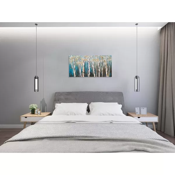 Yihui Arts Birch Tree Canvas Wall Art With Textured and Gold Foil Modern Abstract Forest Paintings Contemporary Landscape Pictures Large Artwork for Living Room Bedroom Dinning Room Decor