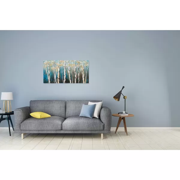 Yihui Arts Birch Tree Canvas Wall Art With Textured and Gold Foil Modern Abstract Forest Paintings Contemporary Landscape Pictures Large Artwork for Living Room Bedroom Dinning Room Decor