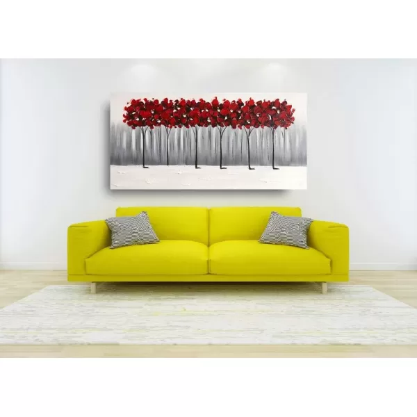 Yihui Arts Birch Tree Canvas Wall Art With Textured and Gold Foil Modern Abstract Forest Paintings Contemporary Landscape Pictures Large Artwork for Living Room Bedroom Dinning Room Decor