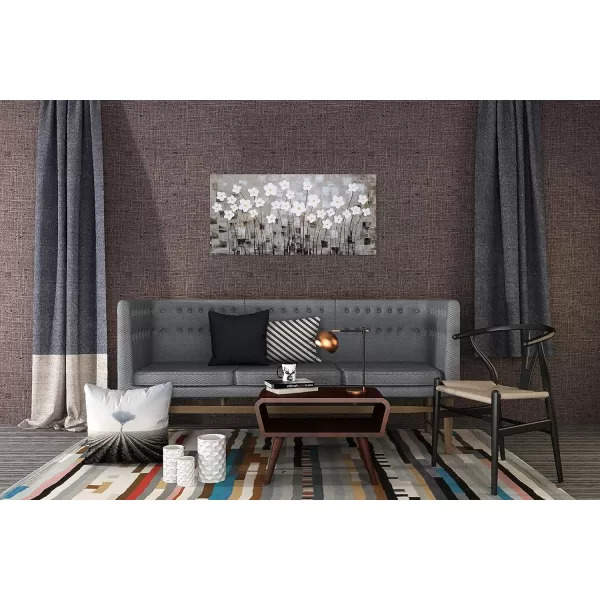 Yihui Arts Blue Flower Canvas Wall Art Painting Pictures Modern 3D Effect Artwork with Framed for Living Room Decor